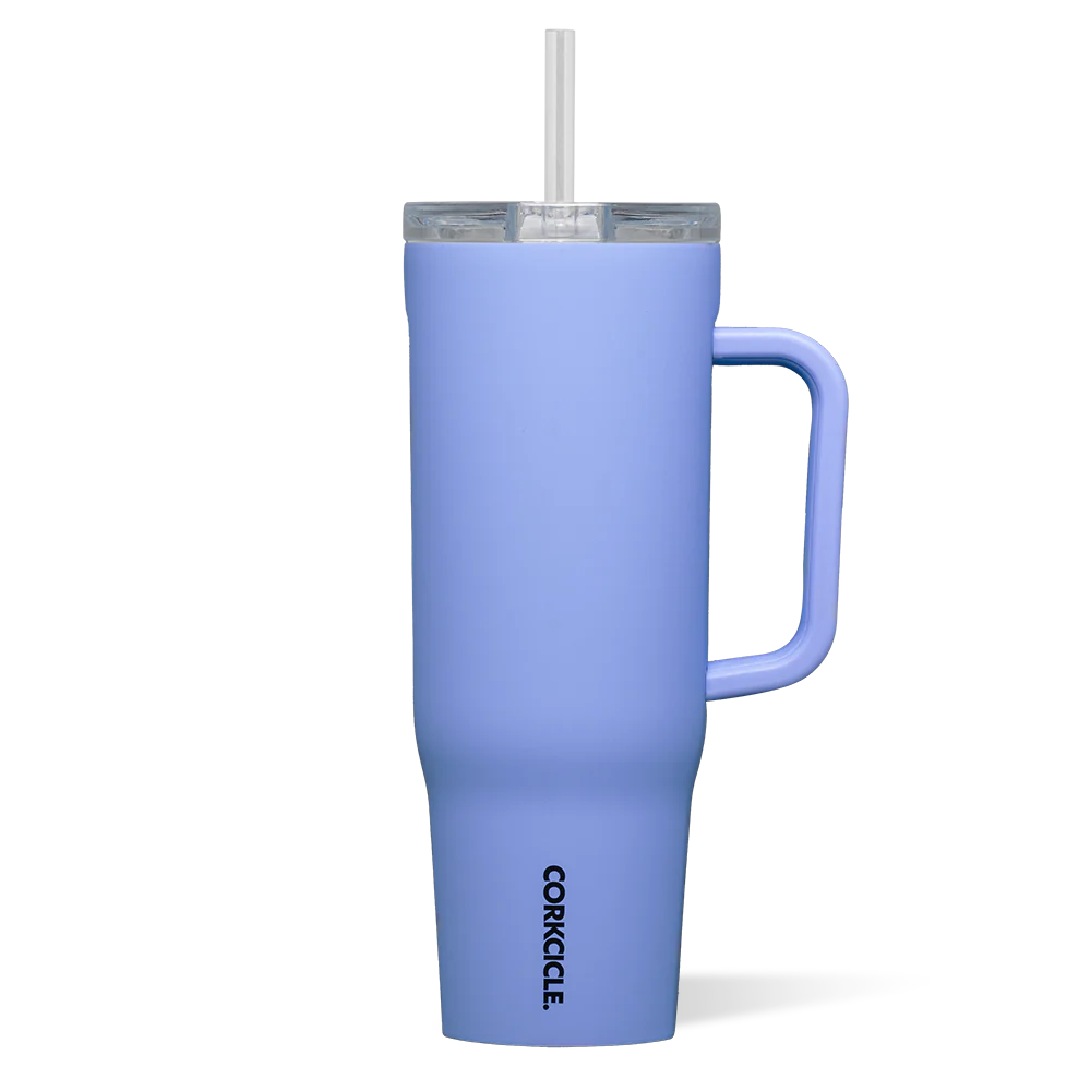 Corkcicle Periwinkle Cruiser 40oz insulated tumbler with handle 