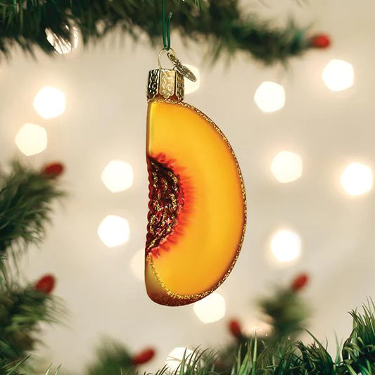 Old World Christmas Peach Slice Ornament 