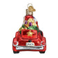 Old World Christmas Santa in Antique Car ornament 