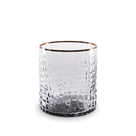 Croc Double Old-Fashioned with Gold Rim Set of 4 (Smoke Grey) Beatriz Ball