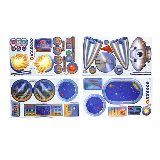 eeboo Reusable Stickers Spaceship pretend play for kids 