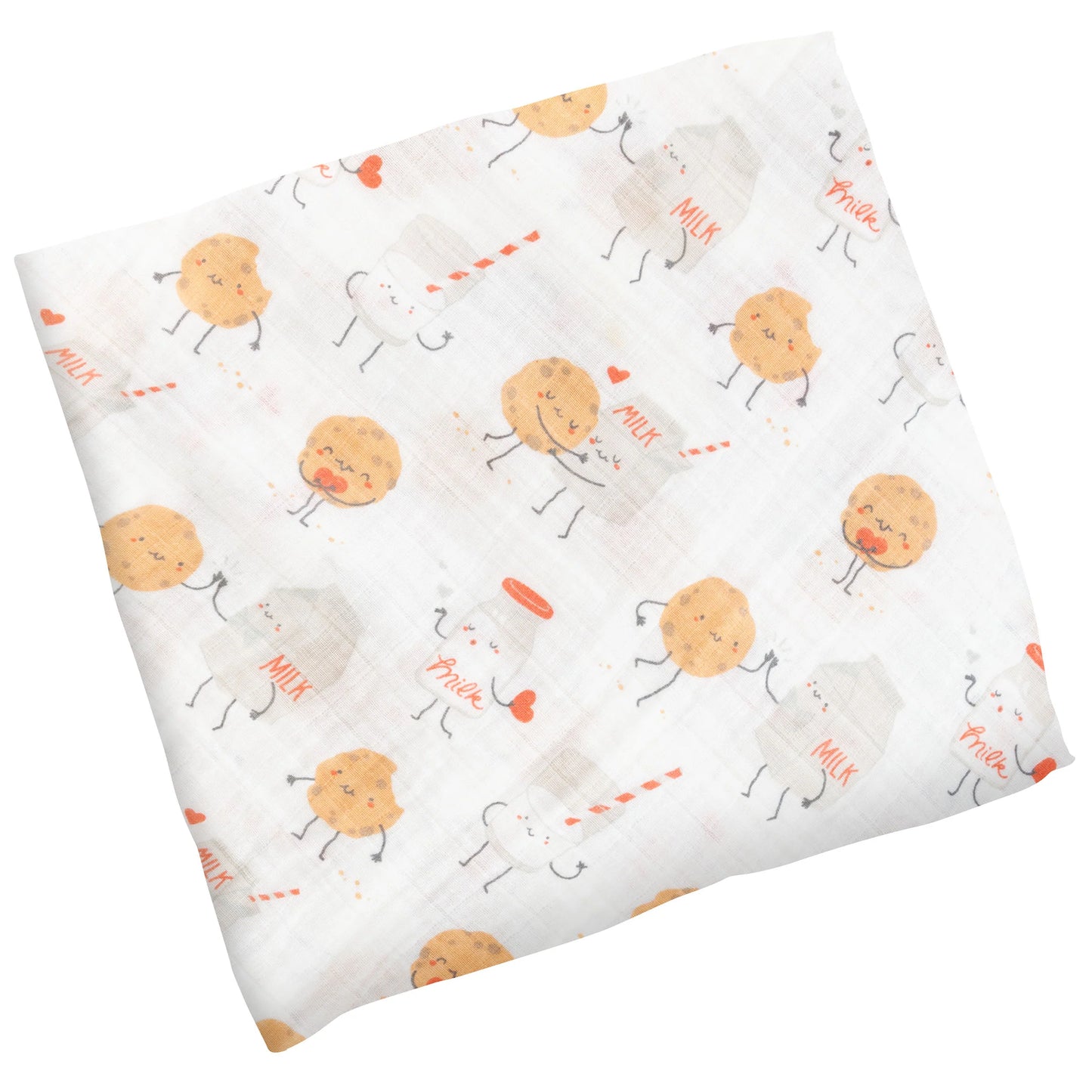 Stephen Joseph Milk and Cookies Muslin Swaddle blanket for baby