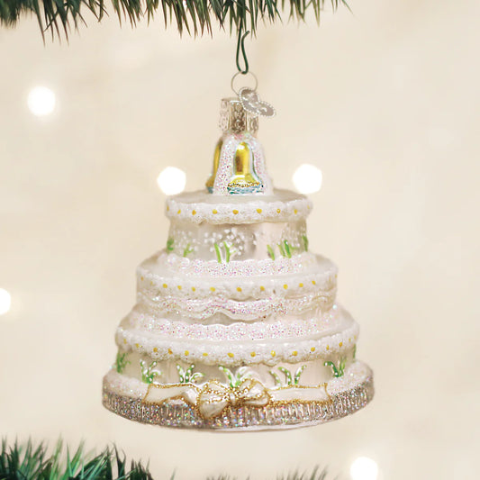 Old World Christmas Wedding Cake glass ornament 
