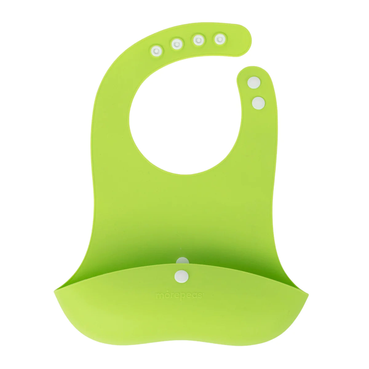 Morepeas roll and snap silicone bib green sweet pea