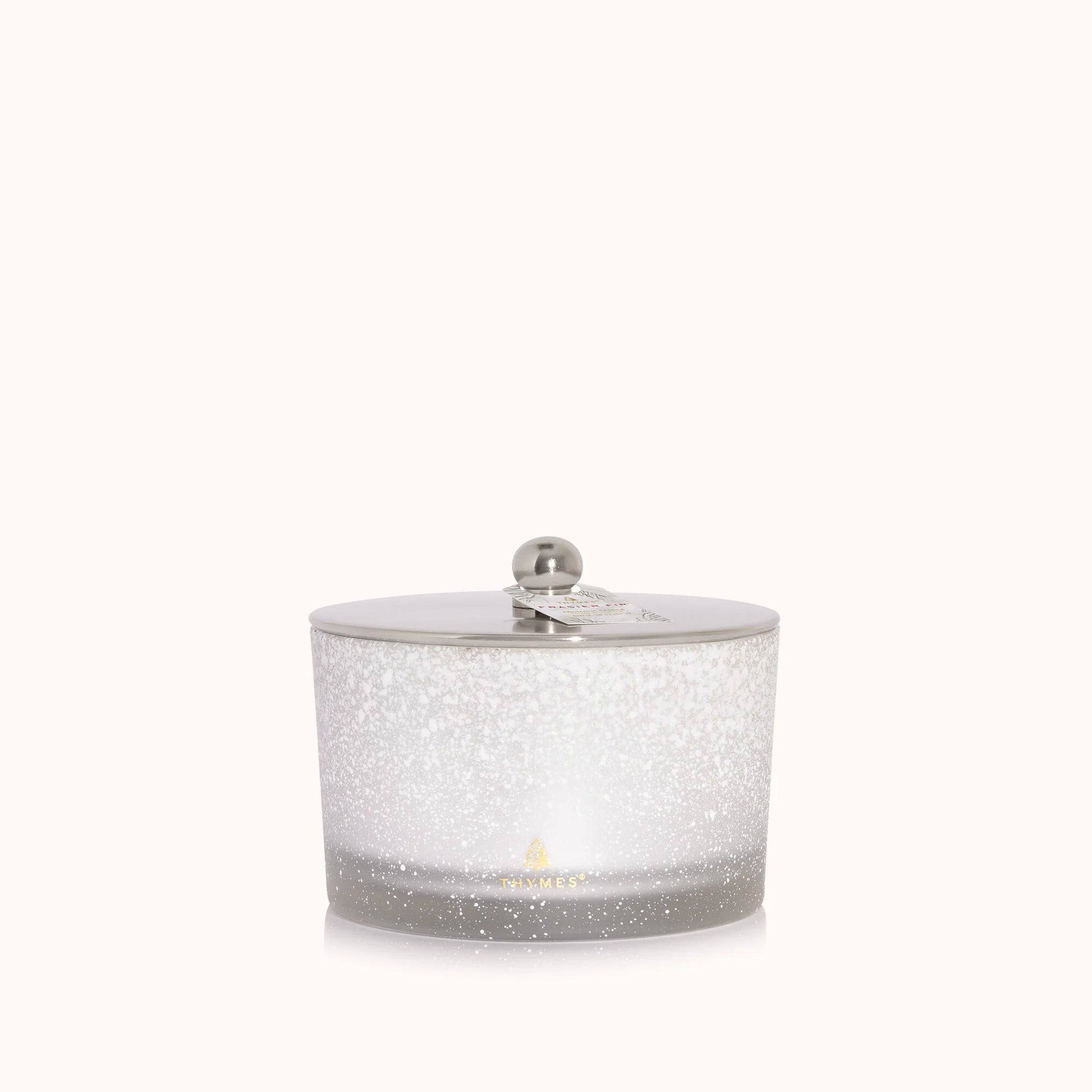 Thymes Frasier Fir 3 wick flocked scented Christmas candle 