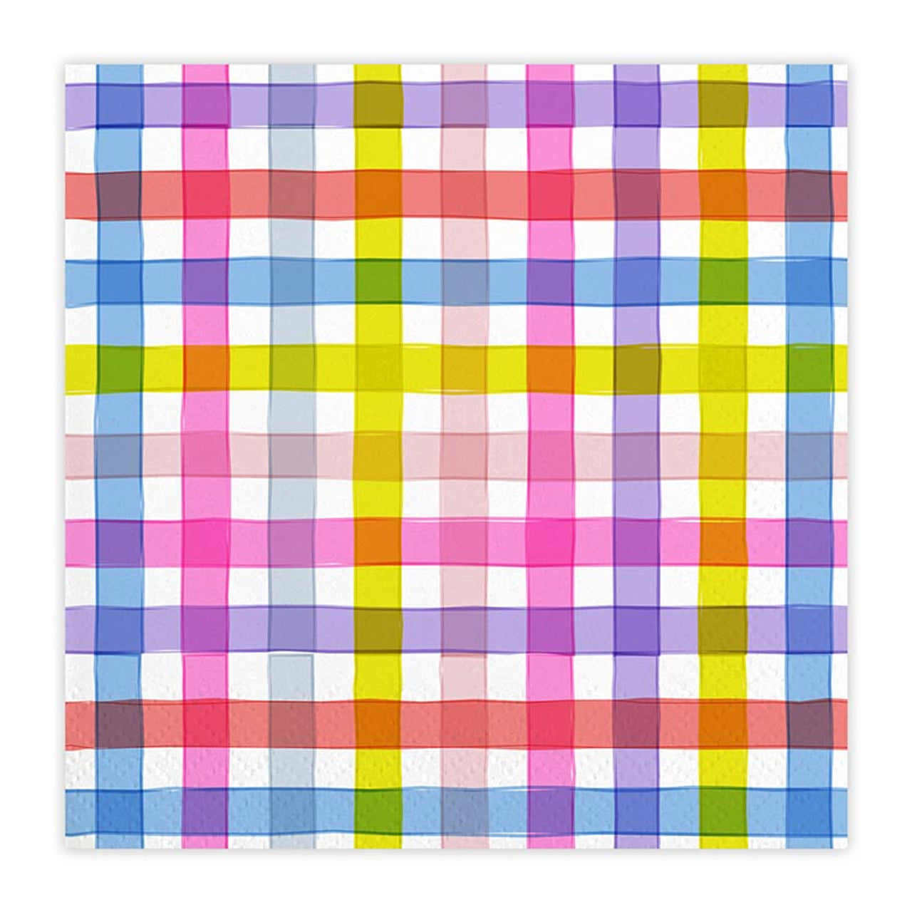 Colorful Gingham Cocktail Napkin