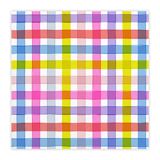 Colorful Gingham Cocktail Napkin