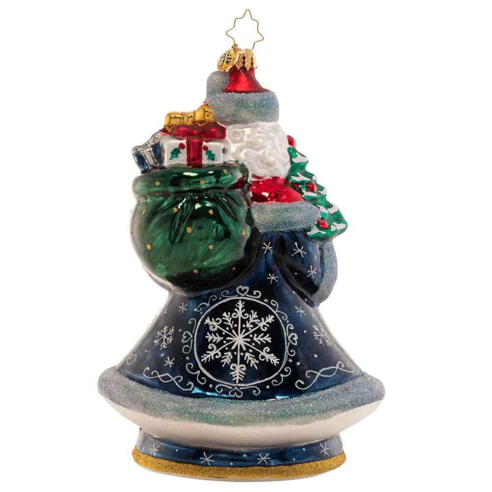 Christopher Radko Santa's Snowy Scene glass ornament Christmas 