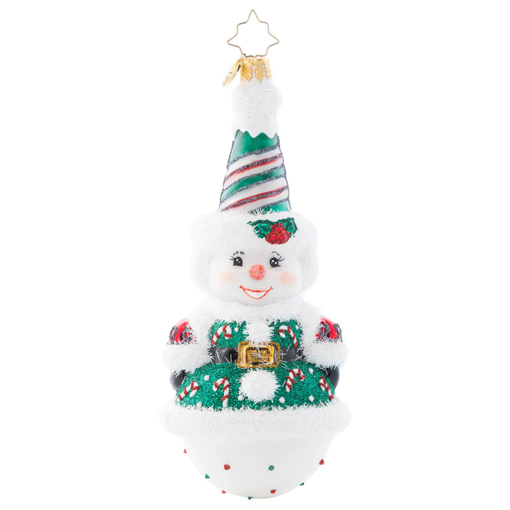 Christopher Radko Twice as Nice Snowman glass Christmas ornament 