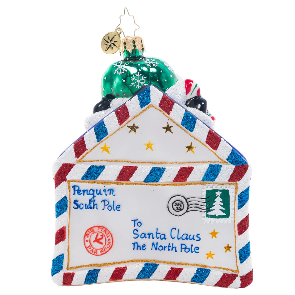 Christopher Radko Penguin Delivery Gem Ornament 