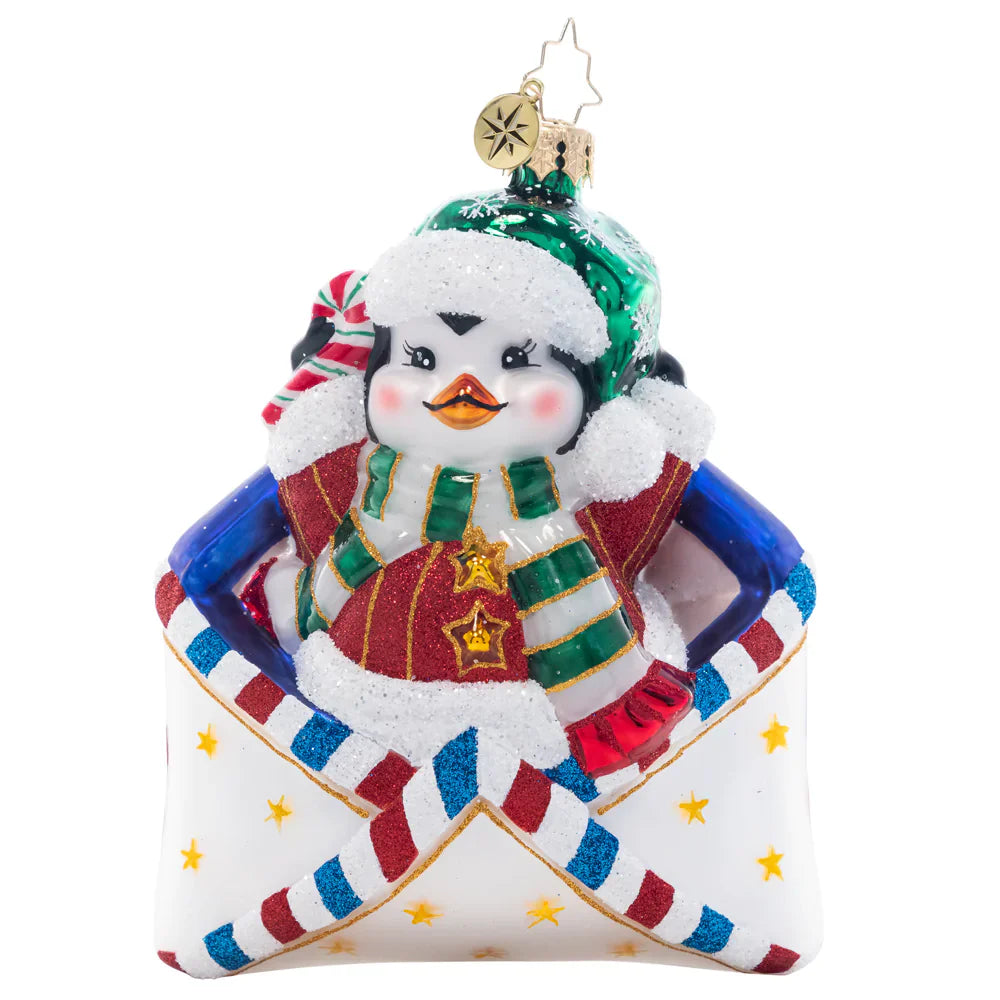 Christopher Radko Penguin Delivery Gem Ornament 