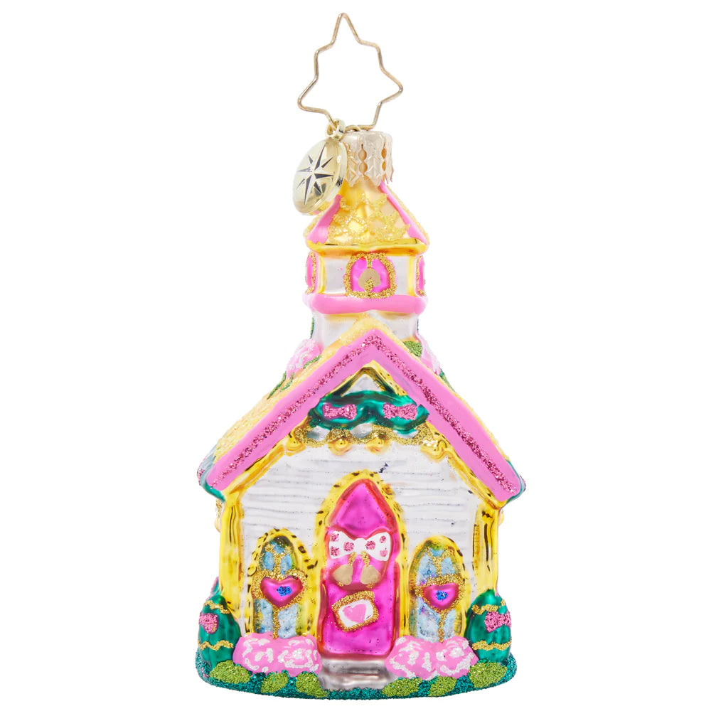 Christopher Radko Charming wedding Chapel Gem Ornament 