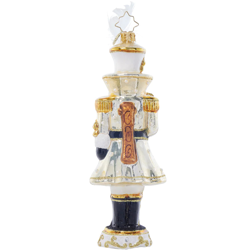 Christopher Radko Ivory Elegance Nutcracker Ornament 