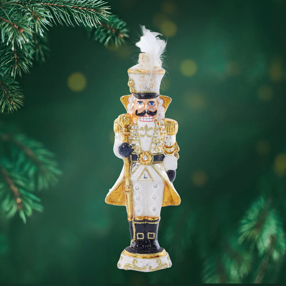 Christopher Radko Ivory Elegance Nutcracker Ornament 