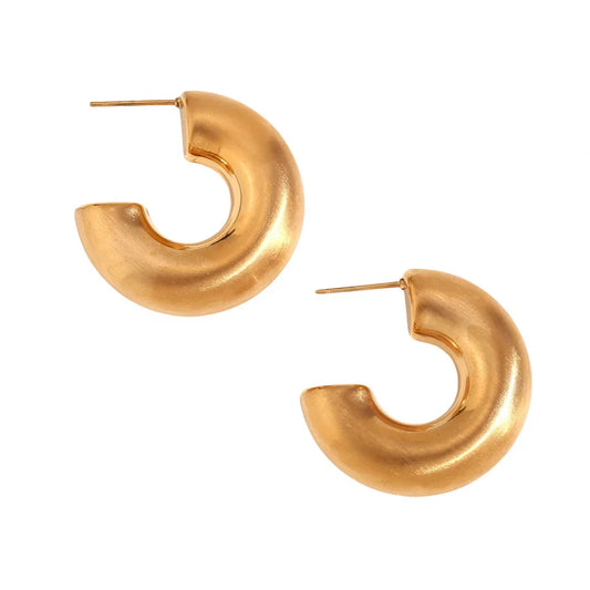 HJane Jewels Dani Matte Gold hoop earrings 