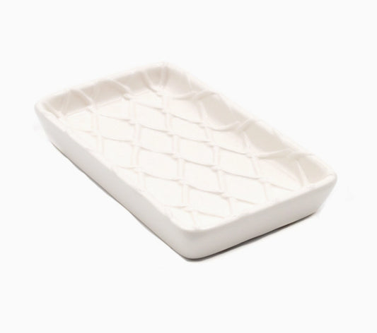 Textured Soap Dish - White