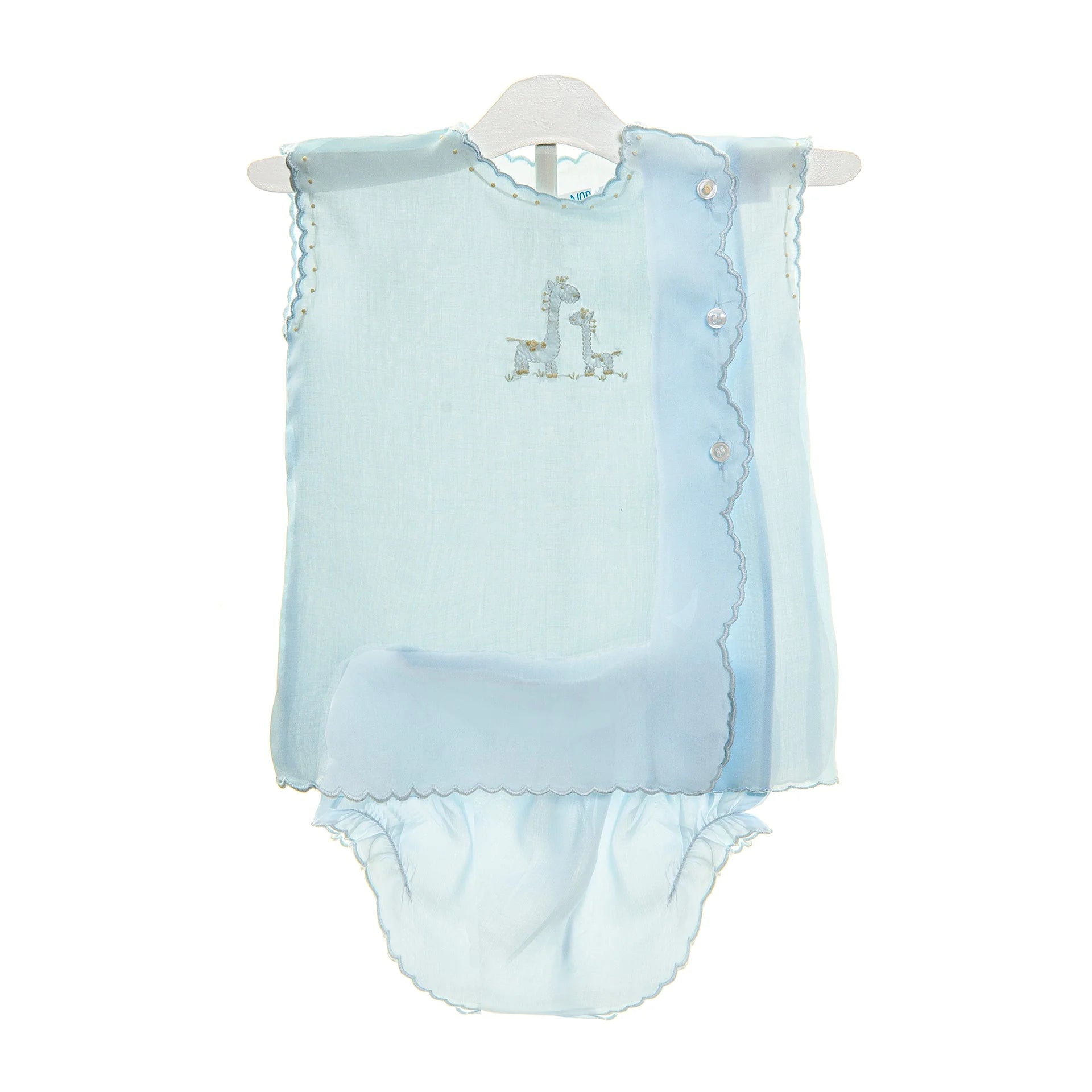 Lenora Baby Cotton Diaper Set blue with giraffes 