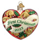 Old World Christmas 2023 First Christmas heart ornament 