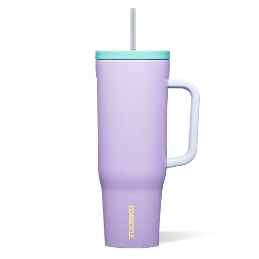 Corkcicle Purple Dolphin Cruiser 40oz insulated tumbler with handle 