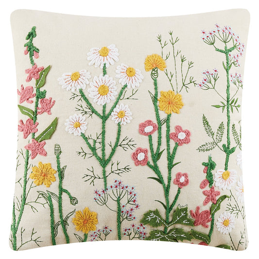 Peking Handicraft Meadow Embroidered Pillow 