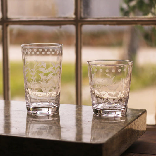Beatriz Ball set of 4 glass fern tumbler clear glass 