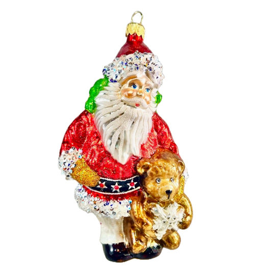 Heartfully Yours The Ornament King Teddy's Heart Santa Claus Christmas ornament 
