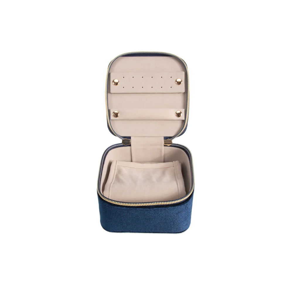 Vera Travel Jewelry Case with Pouch - Navy