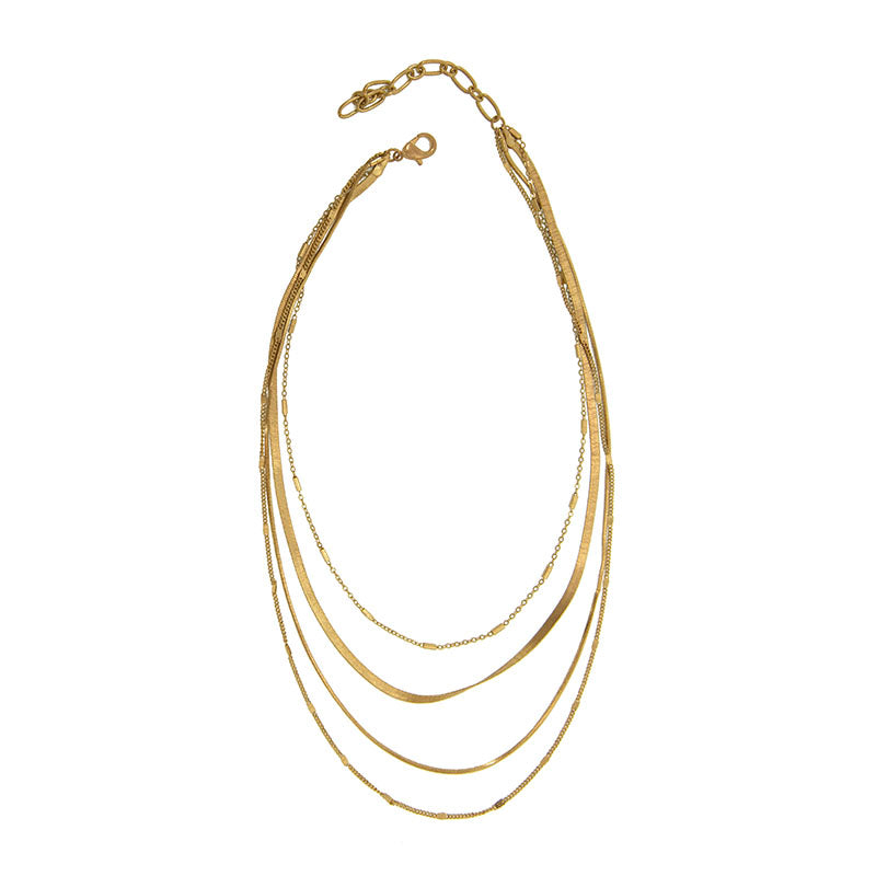 Beautiful Gold 4-Row Chain Necklace by Joy Susan