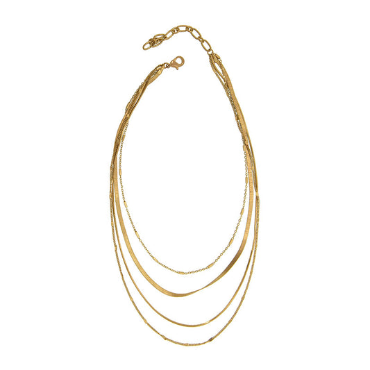Beautiful Gold 4-Row Chain Necklace by Joy Susan
