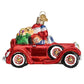 Old World Christmas Santa in Antique Car ornament 