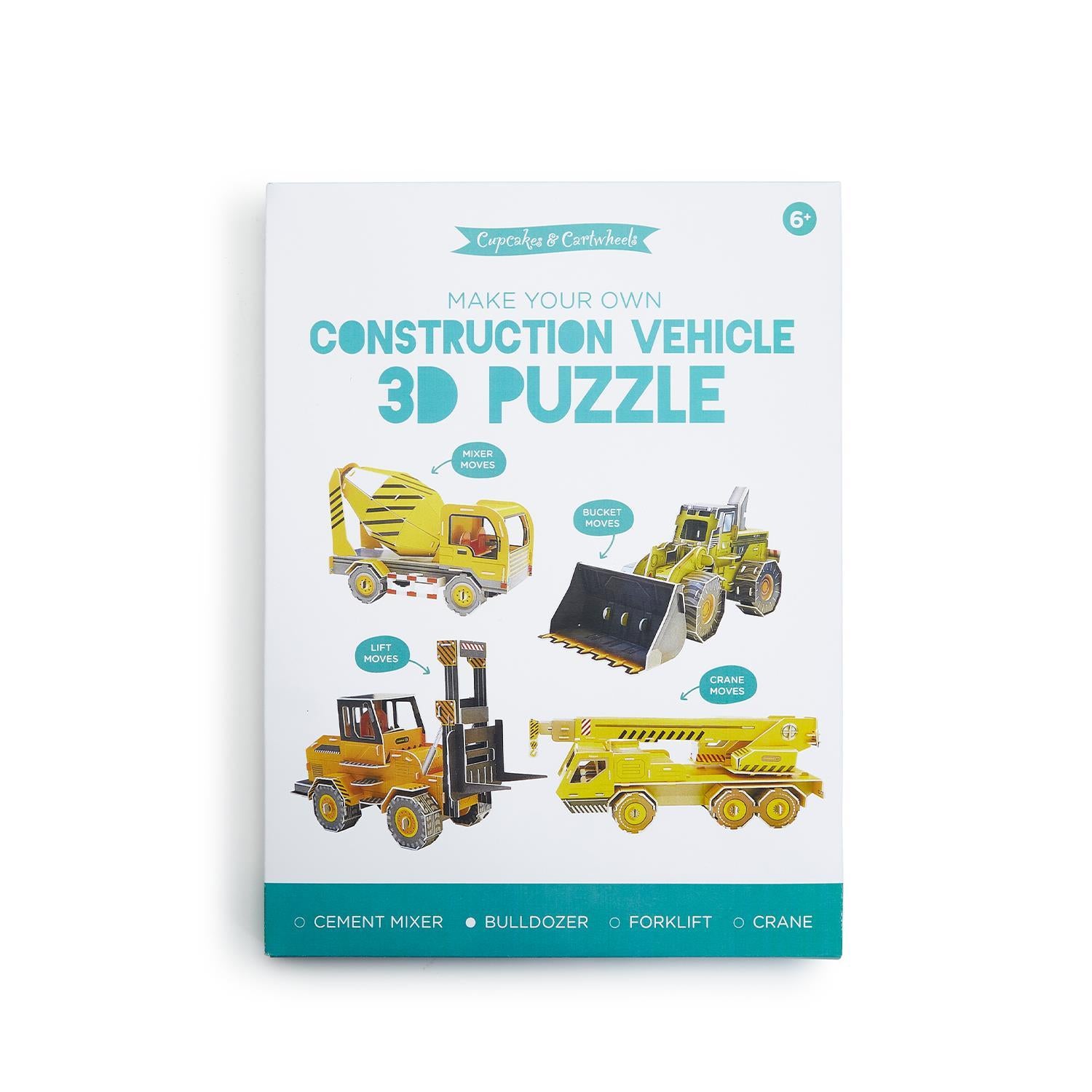 Two's Company Cupcakes and Cartwheels Construction Vehicle 3D Puzzle