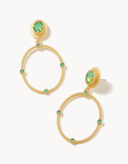 Atlantic Opal Hoop Earrings