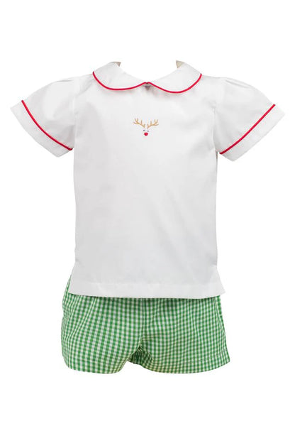 The Proper Peony Christmas boy short set 