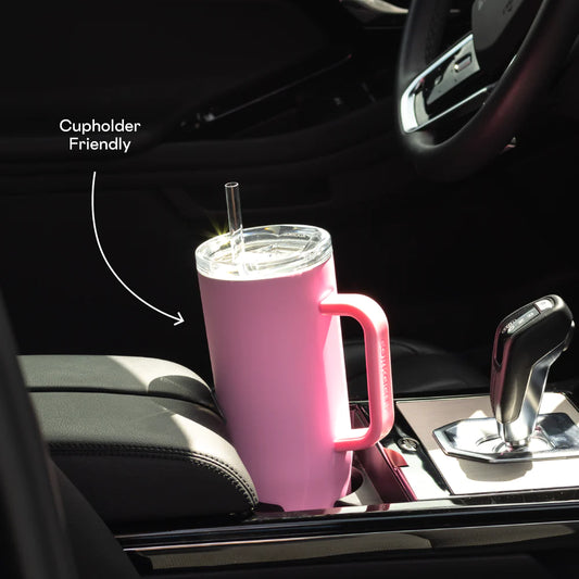 Corkcicle Sun-soaked pink cruiser 40oz insulated tumbler with handle '