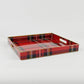 8 Oak Lane red Plaid Square Tray Christmas 