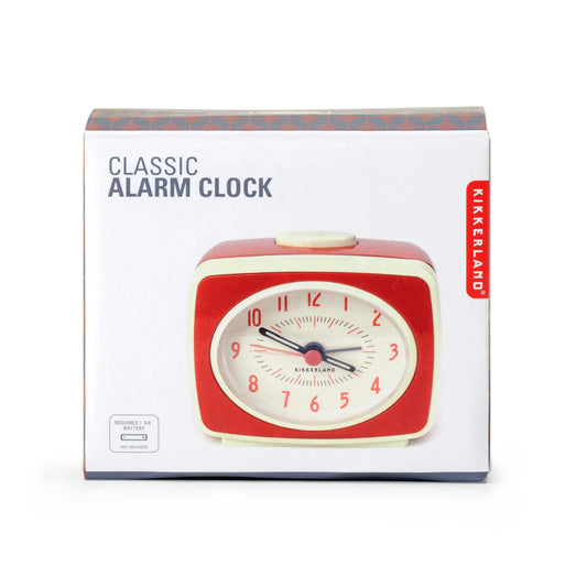 Kikkerland Classic Alarm Clock Red 