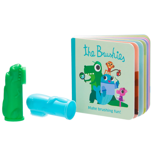 Brushies 2 Pack Silicone Toothbrushes with book 