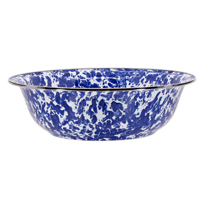 Golden Rabbit Enamelware Cobalt blue Swirl Serving Basin bowl