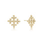 eNewton Beaded Gold Cross Encompass Stud Earrings Beautiful and Unique 