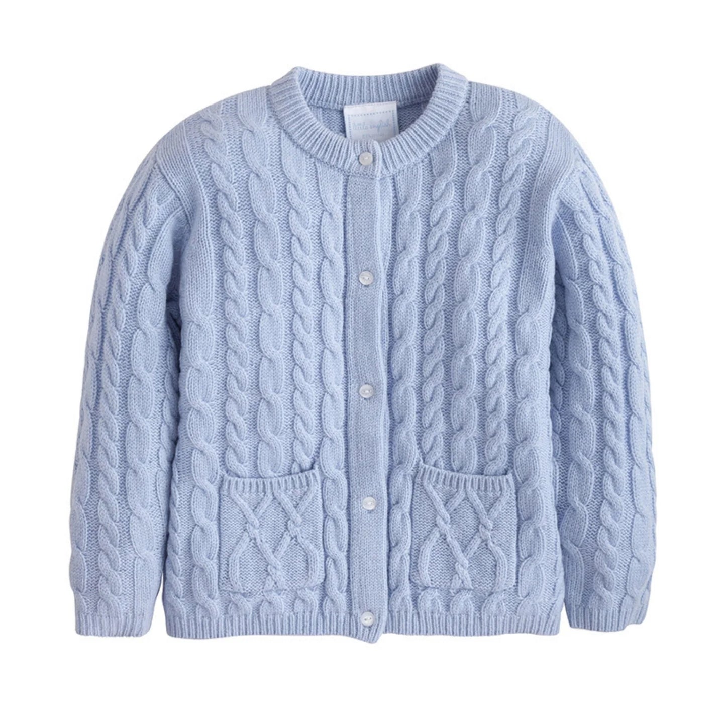 Little English Light Blue Classic Cashmere Blend Cardigan for children 