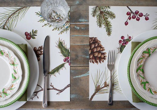 Hester & Cook Winter Collage paper placemats 