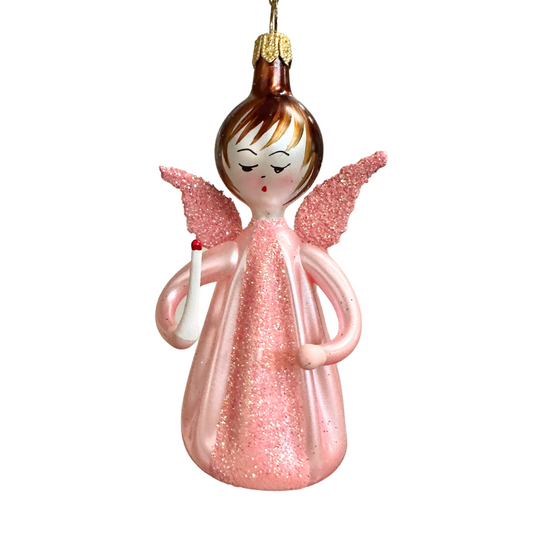 Soffieria De Carlini Little Pink Angel with Candle 