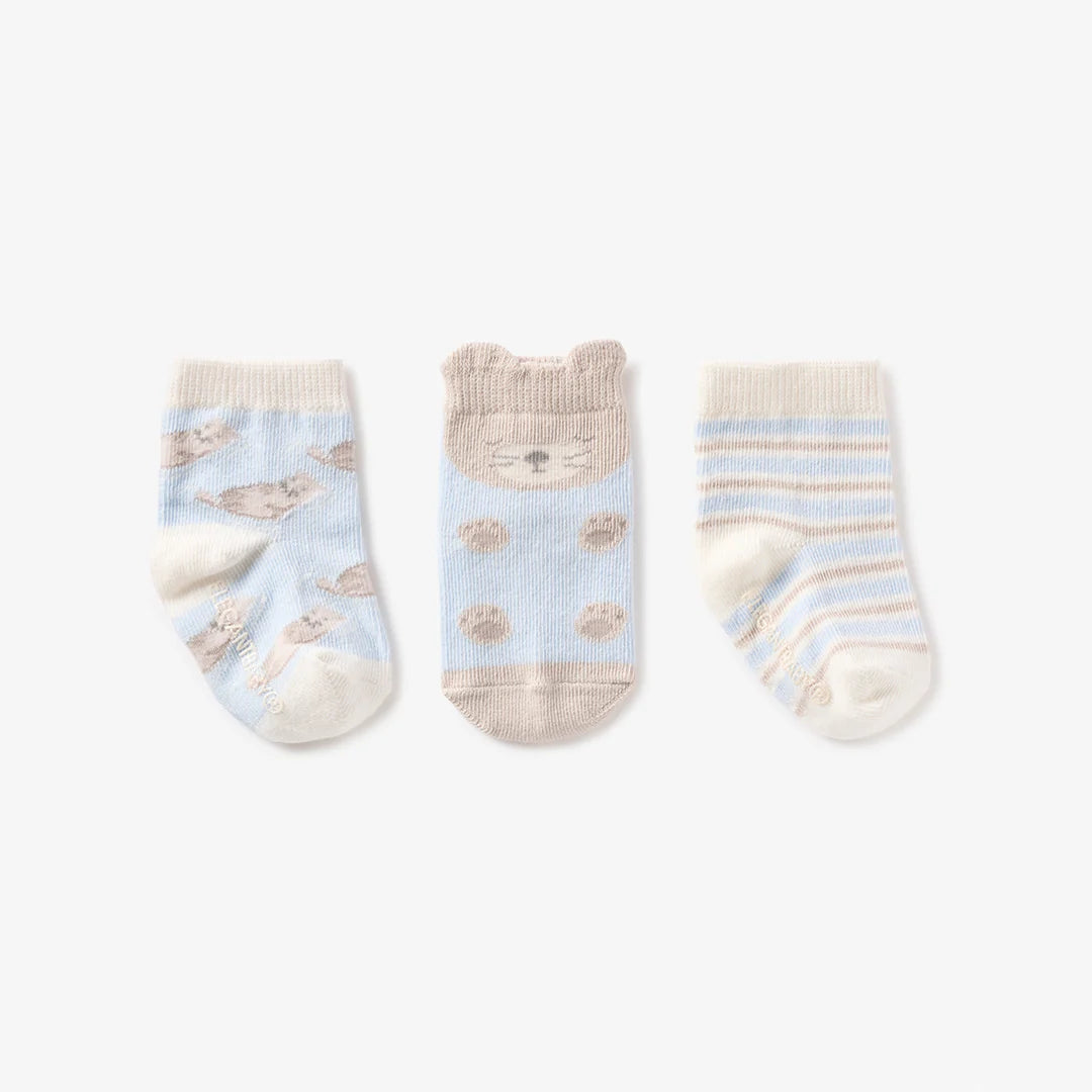 Elegant Baby Otter Non-Slip Baby Socks 3 Pack 