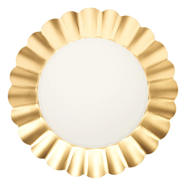 Sophistiplate Gold and White Paper Dinner Plate 