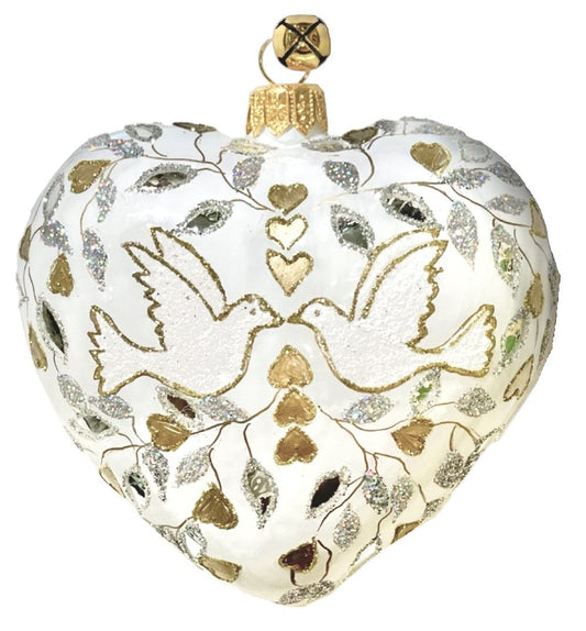 JingleNog Golden Heart Christmas Ornament 