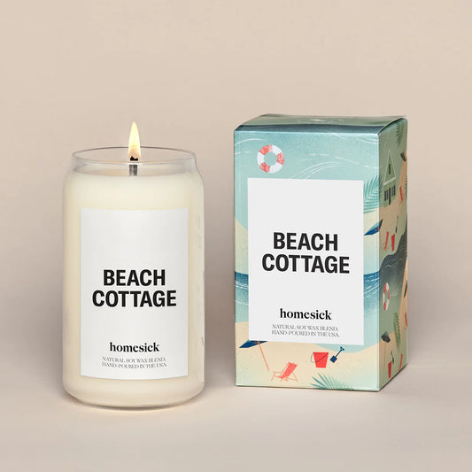 Homesick Beach Cottage Candle Sandalwood Scent Beach Vibes