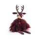 jellycat reindeer christmas fabulous feather lashes jelly cat deer girly xmas burgundy maroon red purple feminine stuffed animal plush