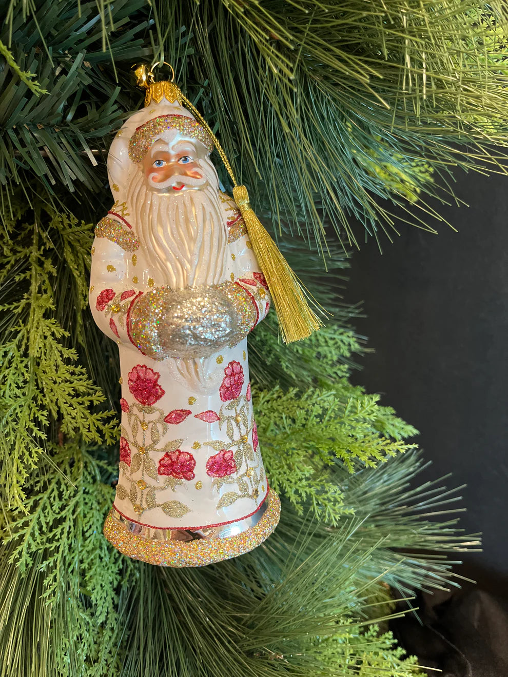 JingleNog Papa Anthemon glass Christmas Ornament 