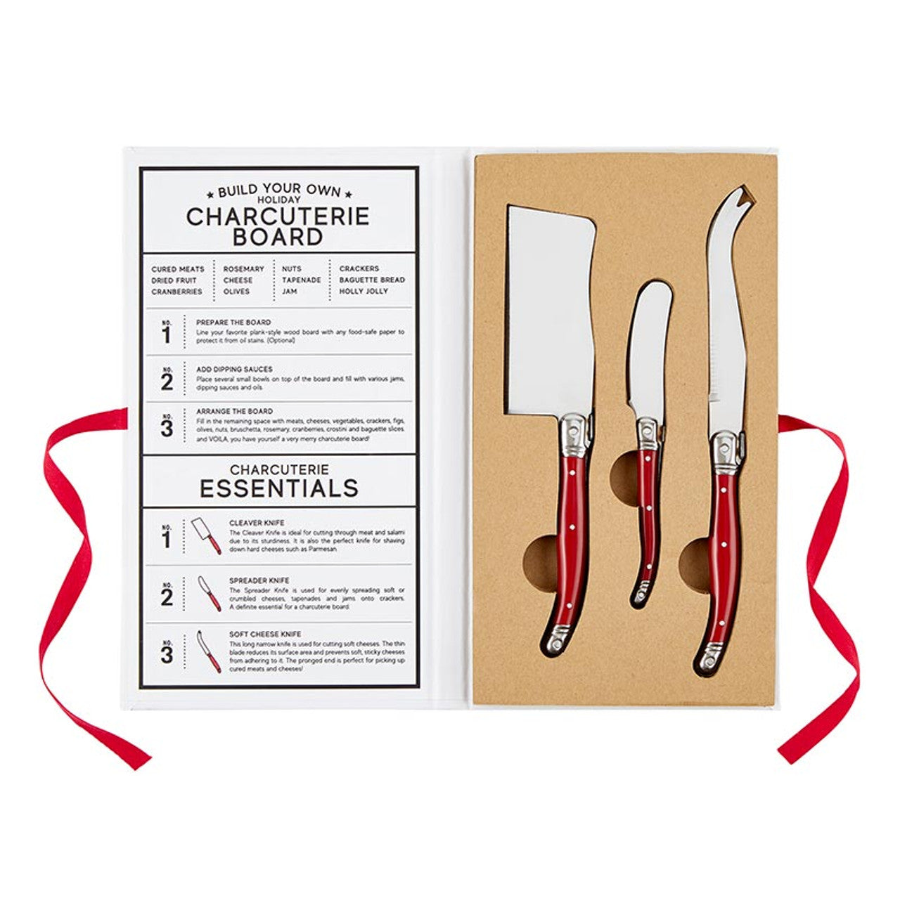 Red Charcuterie Essentials Book Box - Fa La La