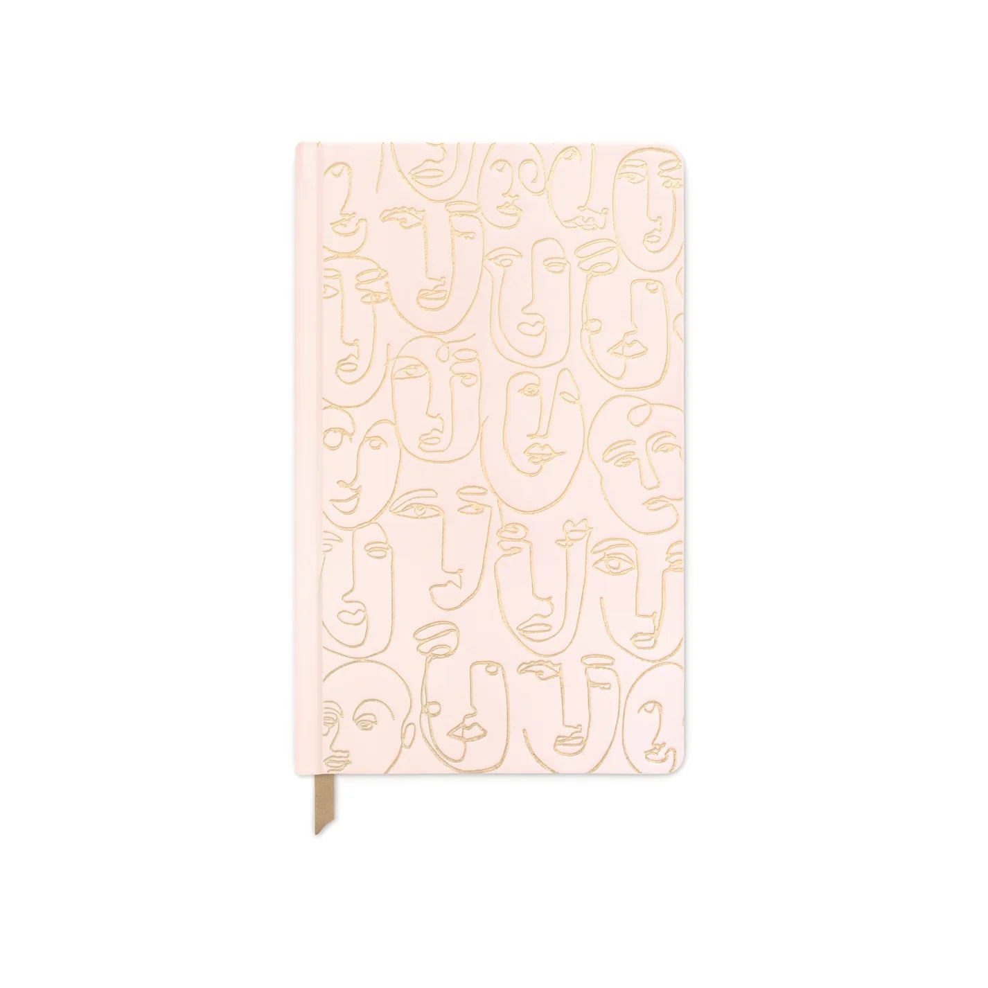 Design Works Pink Cloth Journal Gold abstract face design 